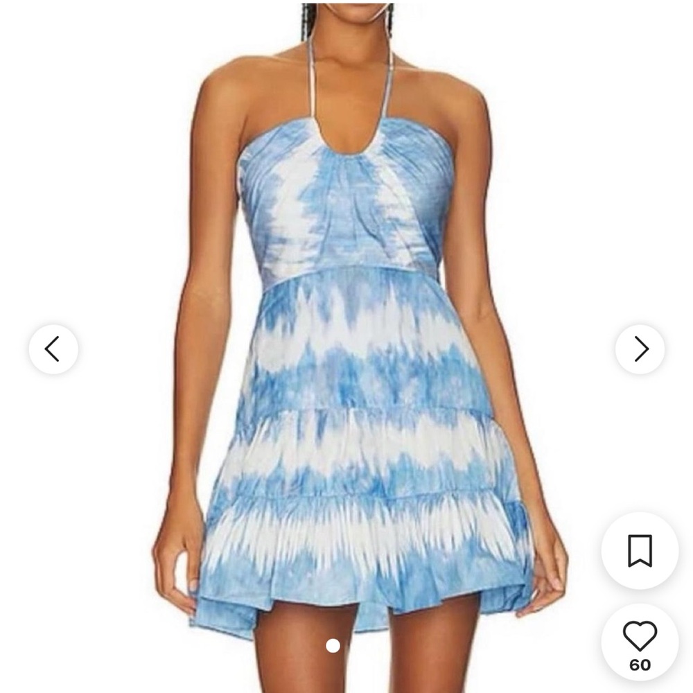 Blue Tie-Dye Halter Dress ALEXIS